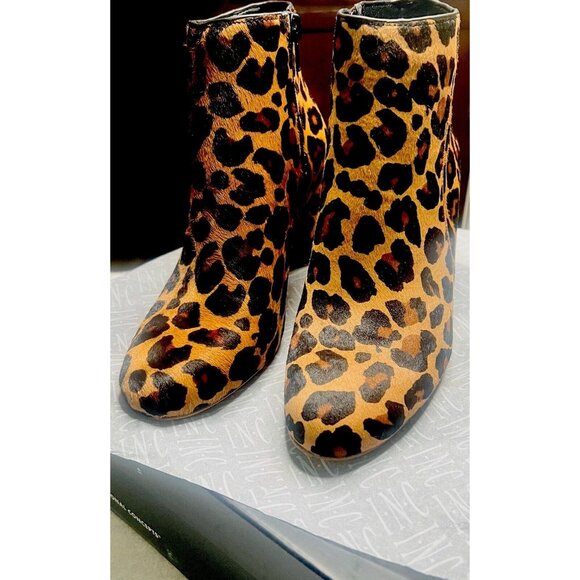 New International Concepts Women Ankle Boots SZ 6M Real Fur, Dyed WPL#8046 - Picture 2 of 4